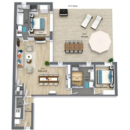 Appartement Anna Whg2 Brinkmannhaus 4-sterne - Viel Platz Strandnah Sauna Terrasse Grill *